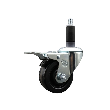 Service Caster 3'' SS Solid Poly Swivel 1-1/8'' Expanding Stem Caster Total Lock Brake SCC-SSEXTTL20S314-SPUS-118